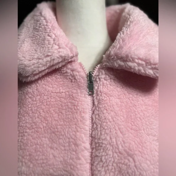 NWT-NYC Pink Fleece Bomber Jacket - Picture 2 of 4